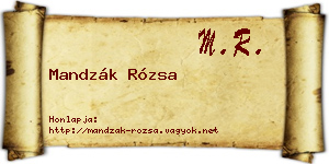 Mandzák Rózsa névjegykártya